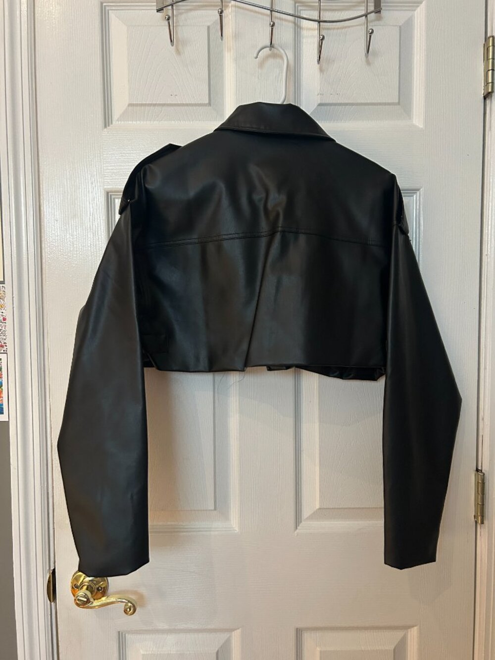 Forever 21 Black Faux Leather Motorcycle Jacket Women's Medium Bikercore Edgy - Picture 2 of 7